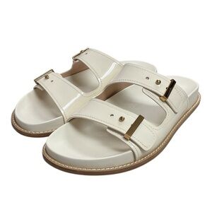 Cole Haan Women's Marisol Footbed Sandal Soft Ivory Patent Leather